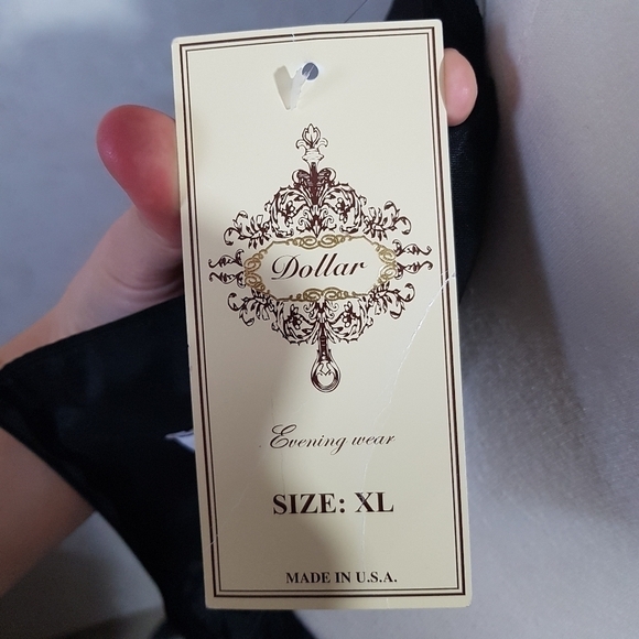 Dollar Beaded Black Midi Prom Dress. - Picture 12 of 14